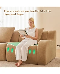 Streamdale Furniture U-Shaped Boneless Sofa, Teddy Fabric, Camel