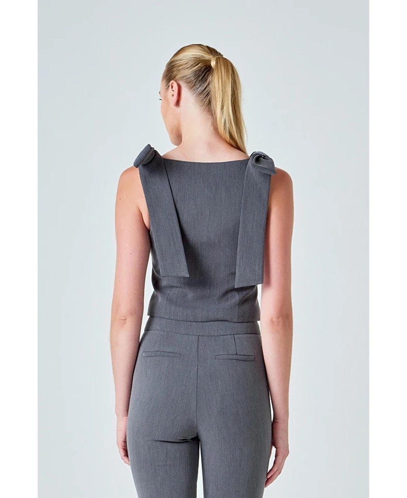 endless rose Women's Bow-Tie Strap Vest