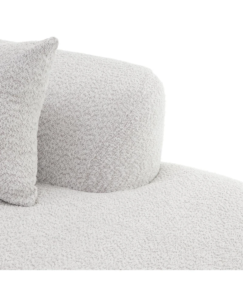 Streamdale Furniture 116" Modern Curved Sectional Sofa with Chaise Lounge, Pearl Upholstery, 2-Piece Set