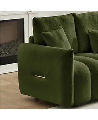 Streamdale Premium Teddy Fabric Sofa with Pillows and Cushions