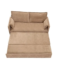 Streamdale Ergonomic Sofa Bed with Storage & Charging - Chenille Convertible Sleeper