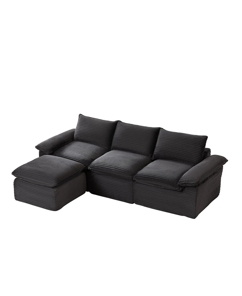 Streamdale Furniture Modern corduroy cloud sofa, freely combinable, comfortable for homes, apartments, offices