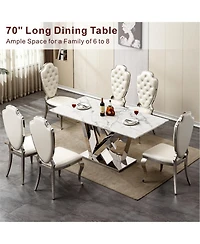 Streamdale Furniture Marble Dining Table for 6