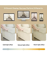 Streamdale Furniture Streamdale Oversized Cloud Modular Sectional Couch with Ottoman, Cream