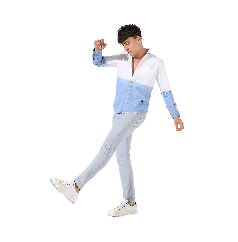 Campus Sutra Men's Ombre Contrast Shirt