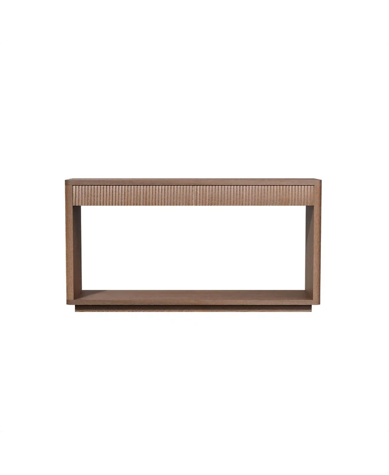 Streamdale Furniture Streamdale 60" Modern 2-Drawer Fluted Console Table - Walnut