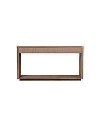 Streamdale Furniture Streamdale 60" Modern 2-Drawer Fluted Console Table - Walnut