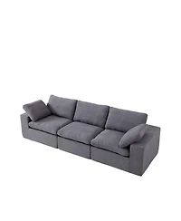 Streamdale Furniture Chenille Fabric Upholstered Sofa, Oversized Comfy Cloud 3-Seater Sofa Couch, Grey
