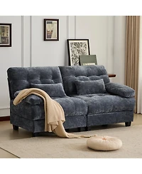 Streamdale Furniture 67" Loveseat with Adjustable Backrest, Chenille Fabric & 2 Pillows