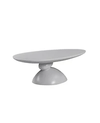 Streamdale Furniture Streamdale Lucky Stone Oval Coffee Table, Modern Minimalist Fiberglass Center Table