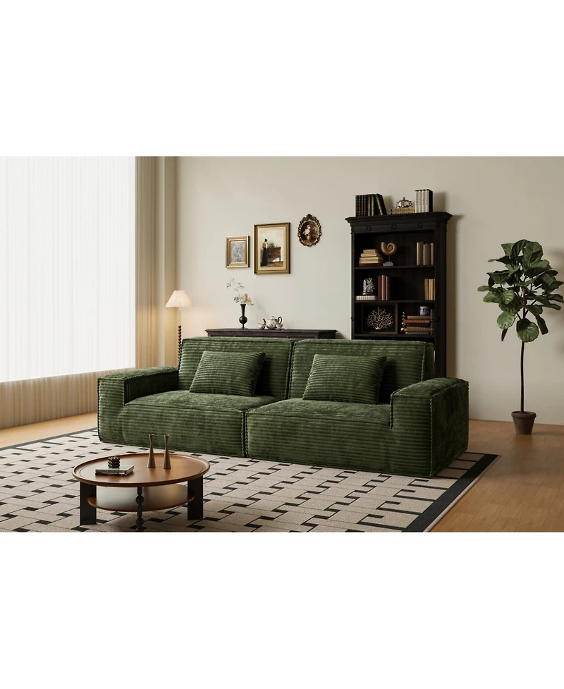 Streamdale Furniture Streamdale Large striped fabric compression sofa, modern style, comfortable home furniture