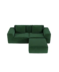 Streamdale Furniture Streamdale Modular sofa bed, corduroy velvet, green