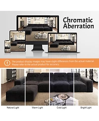 Streamdale Furniture 143.7" Modular Sectional Sofa Set with Removable Ottoman & Chair