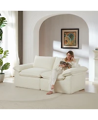 Streamdale Furniture Modern corduroy cloud sofa, comfortable & combinable for living rooms.