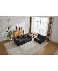 Streamdale Furniture Compression Sofa, Convertible Floor Sofa Bed, Modular Sectional, Black