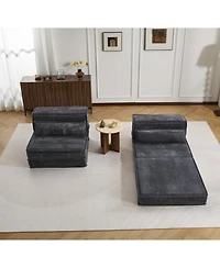 Streamdale Furniture Compression Sofa, Convertible Floor Sofa Bed, Modular Sectional Sofa, Dark Grey