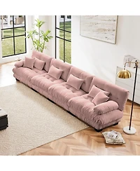 Streamdale Furniture Streamdale 4-Seater Chenille Modular Sectional Sofa Couch for Living Room, Pink