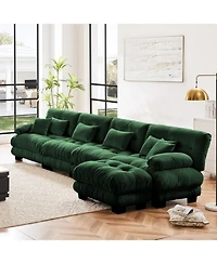 Streamdale Furniture Streamdale Free Combination Modular Sectional Sofa, L-Shaped Couch, 4-Seater Green