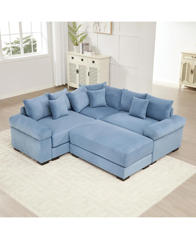 Streamdale Furniture Streamdale Oversized Cloud Modular Sectional Couch with Ottoman