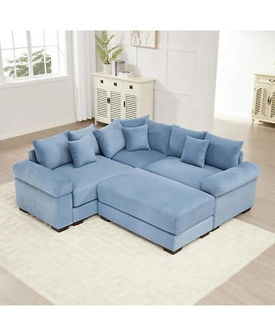 Streamdale Furniture Streamdale Oversized Cloud Modular Sectional Couch with Ottoman
