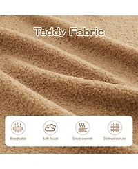 Streamdale Furniture Streamdale Camel Teddy Fabric L-Shaped Chaise Sofa with High Density Sponge