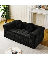 Streamdale Furniture Streamdale Modern Boneless Couch with Two Circular Throw Pillows, Two-Seater Sofa