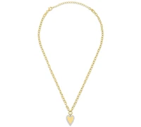 Macy's White Diamond Pendant Necklace (1/4 ct. t.w.) in 14k Yellow Gold Over Sterling Silver