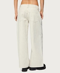 Edikted Women's Cory Striped Low Rise Jeans