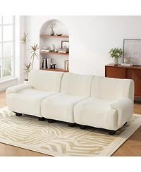 Streamdale Modern Chenille 3-Seater Sofa with Curved Armrests