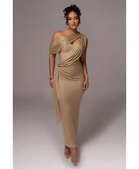 Jluxlabel Women's Metallic Celestina Draped Maxi Dress