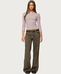 Edikted Women's Avigyle Striped Boat Neck Top