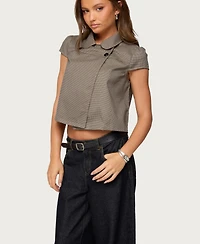 Edikted Women's Haislee Plaid Tailored Shirt