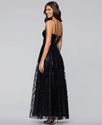 Blondie Nites Juniors' Sequin Illusion Ball Gown