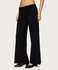 Edikted Women's Wide Leg Fold Over Pants