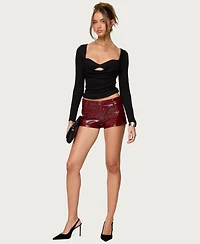 Edikted Women's Mcrae Faux Leather Micro Shorts