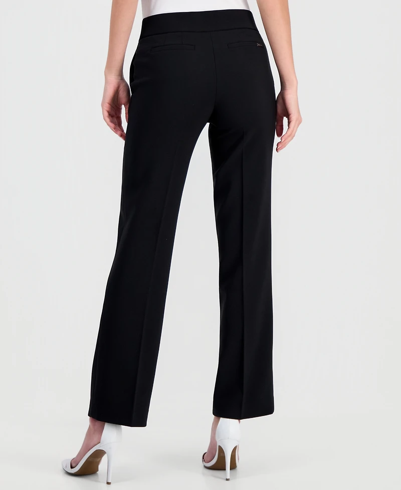 Anne Klein Women's Pull-On Mid-Rise Straight Pants