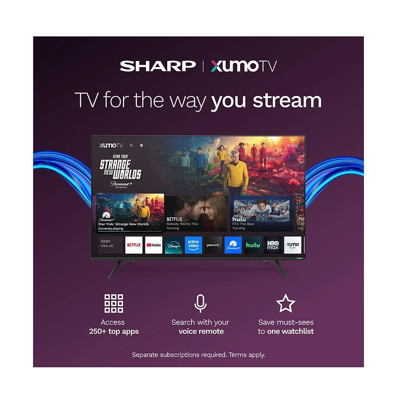 Sharp Aquos Series Qled 4K Ultra Hd Smart Tv with Xumo – Black