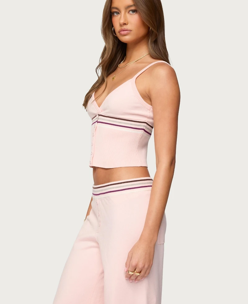 Edikted Women's Miya Stripey Ribbed Knit Tank Top