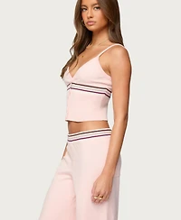 Edikted Women's Miya Stripey Ribbed Knit Tank Top