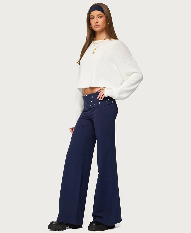 Edikted Women's Reeva Polka Dot Fold Over Pants