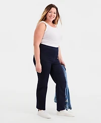 Style & Co Plus Mid-Rise Pull On Straight-Leg Jeans, Macy's Exclusive