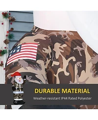 Homcom 8ft Lighted Military Camo Santa Claus Inflatable Yard Decor