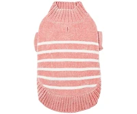 Blueberry Pet Ultra-soft Chenille Classy Striped Tutleneck Dog Sweater