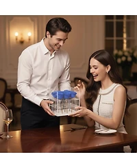 9 Preserved Roses Acrylic Box: 100% Real Natural That Last Over 1 Year