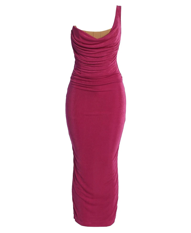 Jluxlabel Women's Slinky Krishna One Shoulder Maxi Dress