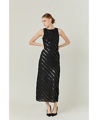 endless rose Women's Textured Sleeveless Maxi Dress