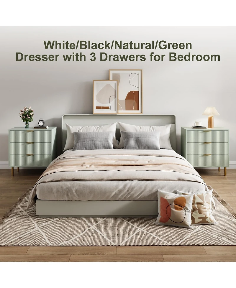 Gaomon 3 Drawer Dresser for Bedroom, Large Nightstand Chest of Drawers, Modern Wood Storage Dresser Organizer