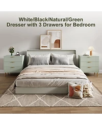 Gaomon 3 Drawer Dresser for Bedroom, Large Nightstand Chest of Drawers, Modern Wood Storage Dresser Organizer