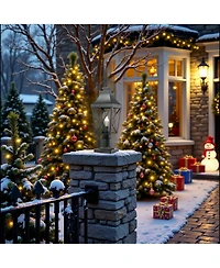 Sumyeg Textured Black Outdoor Post Light 2-Pack with Pier Mount