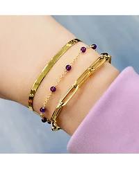 The Lovery Amethyst Bead Chain Bracelet 14K Gold